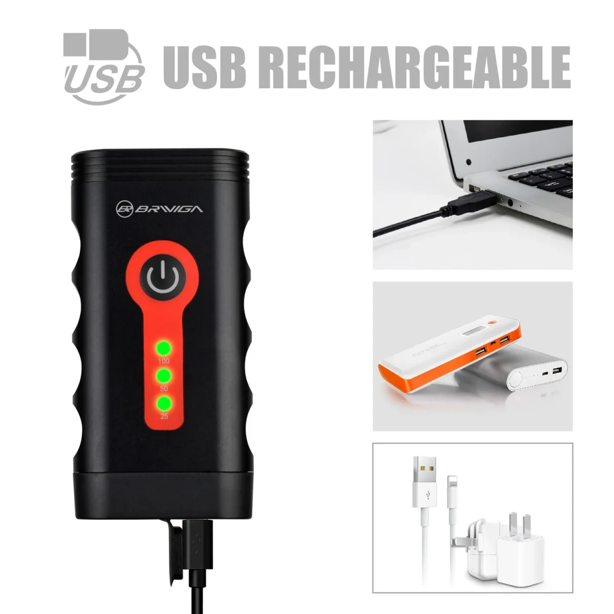 Фонарь передний Briviga EBL-3603-Y10, 900 Lm, Черный Фонарь передний Briviga EBL-3603-Y10, 900 Lm, Черный