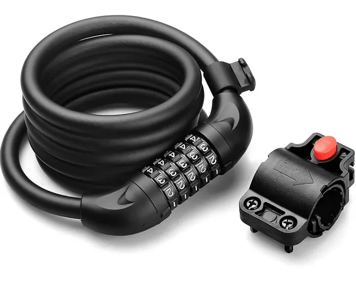 Велозамок JinJian-509, кодовый замок со стальным тросом, 12 мм/1500 мм Велозамок JinJian-509, кодовый замок со стальным тросом, 12 мм/1500 мм