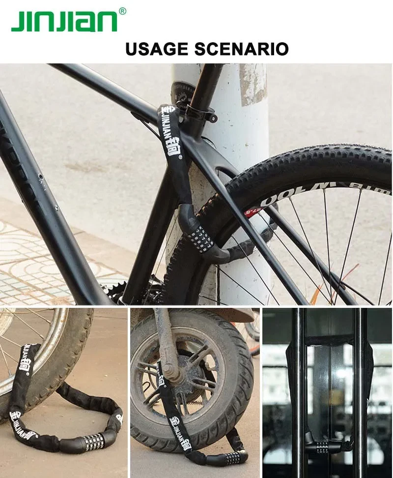 Замок JinJian 601 цепной с ключом. Звено 6 мм Замок JinJian 601 цепной с ключом. Звено 6 мм