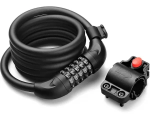 Велозамок JinJian-509, кодовый замок со стальным тросом, 12 мм/1500 мм